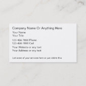 Leere, zweiseitige Visitenkarten Visitenkarte (Rückseite)