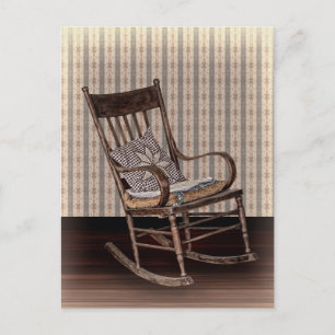 Leerer alter Vintage-Schaukelstuhl Postkarte