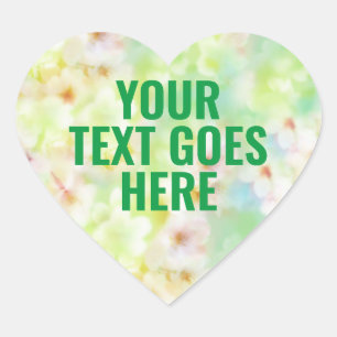 Leerer Blumenaufkleber-TEMPLATE - Fügen Sie Ihren  Herz-Aufkleber