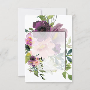 Leerer Budget Hochzeit mit rosa und violetten Blum Einladung