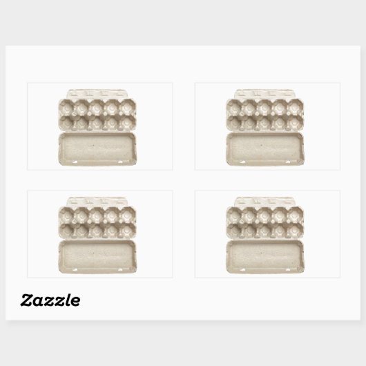 Leerer Eierkarton Rechteckiger Aufkleber (Blatt)