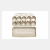 Leerer Eierkarton Rechteckiger Aufkleber (Vorderseite)