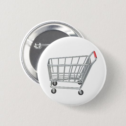 Leerer Einkaufswagen aus Metall Button (Vorne & Hinten)