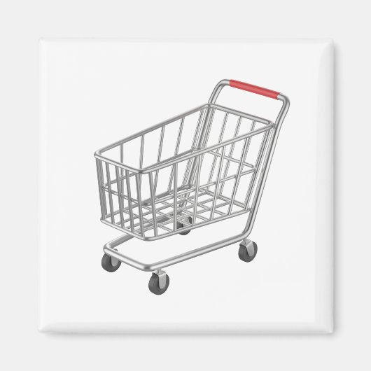 Leerer Einkaufswagen aus Metall Magnet (Vorne)