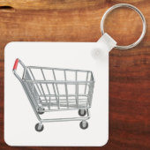Leerer Einkaufswagen aus Metall Schlüsselanhänger (Rückseite)