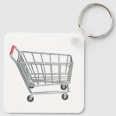 Leerer Einkaufswagen aus Metall Schlüsselanhänger (Rückseite)