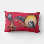 Leerer gelber Flamingo Lendenkissen (Rückseite)