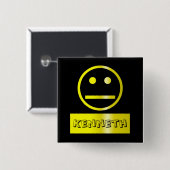 Leerer Gesichts-Namensschild Button (Vorne & Hinten)