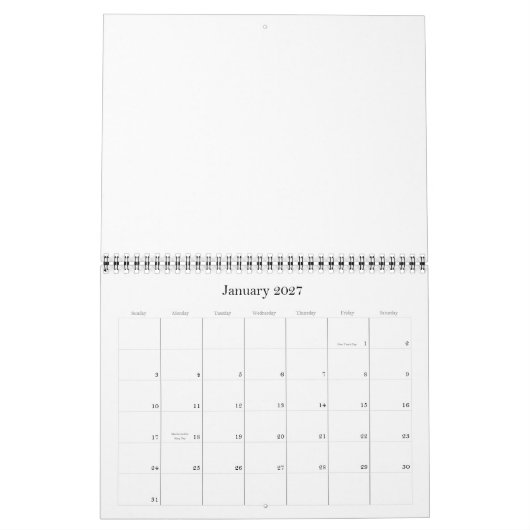 Leerer Kalender 2011 (Jan 2027)