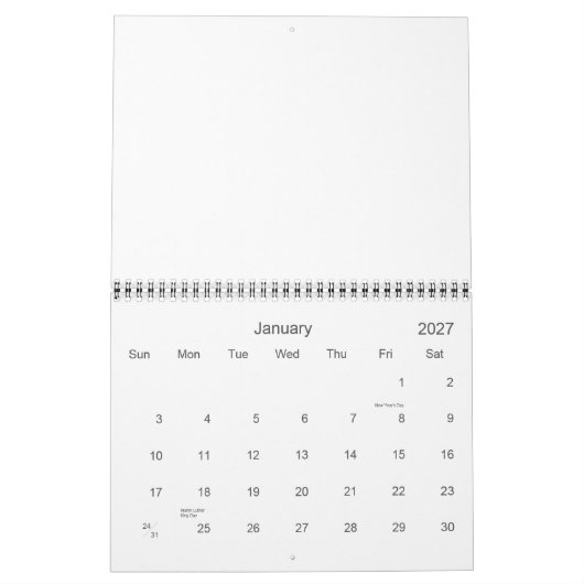 Leerer Kalender 2015 mit Feiertagen (Jan 2027)