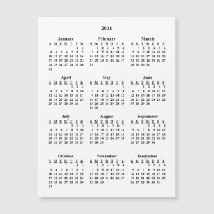 Leerer Kalender 2021 Magnetkarte