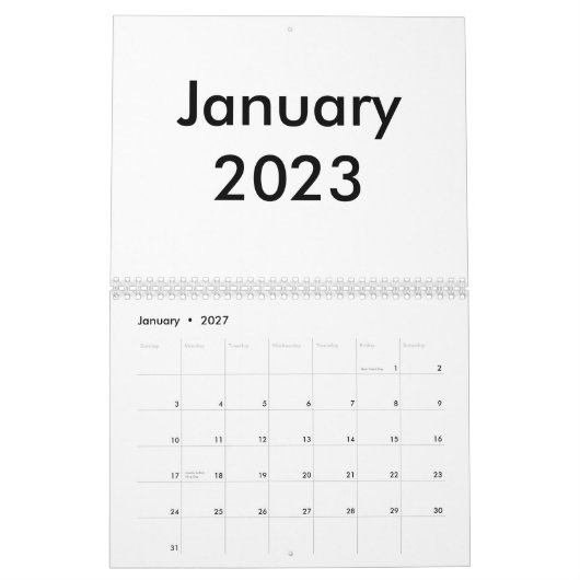 Leerer Kalender 2023 mit Monaten (Jan 2027)