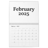 Leerer Kalender 2025 mit Feiertagen (Feb 2027)