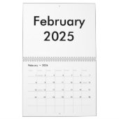 Leerer Kalender 2025 mit Monaten (Feb 2026)