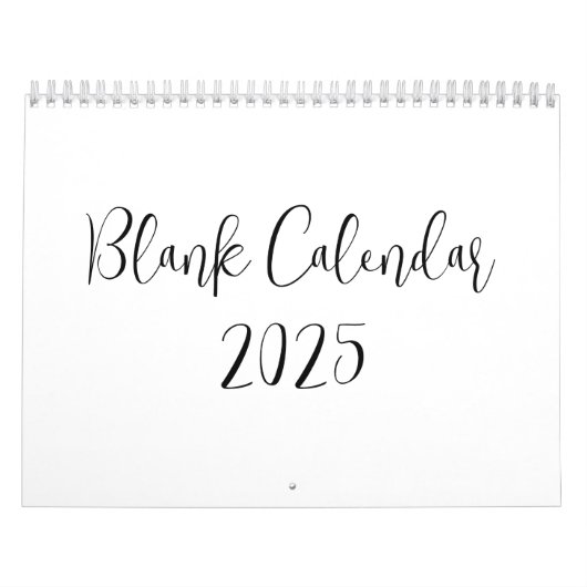 Leerer Kalender 2025 mit Text (Titelbild)