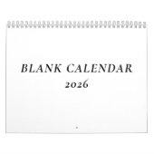 Leerer Kalender 2026 mit Feiertagen (Titelbild)