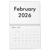 Leerer Kalender 2026 mit Monaten (Feb 2026)