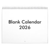 Leerer Kalender 2026 ohne Feiertage (Titelbild)