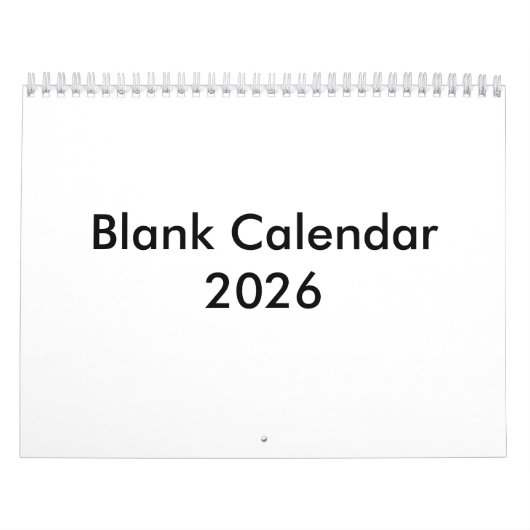 Leerer Kalender 2026 ohne Feiertage (Titelbild)