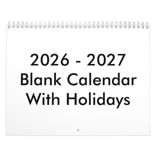 Leerer Kalender 24 Monate 2026-2027 mit Feiertagen (Titelbild)