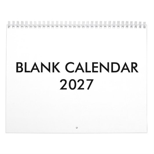 Leerer Kalender für 2027 (Titelbild)