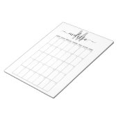 Leerer Monats-Monogramm-Kalender Planer Notizblock (angewinkelt)
