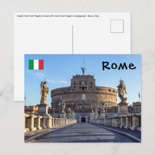 Leerer Ponte Sant'Angelo bei Tagesanbruch - Rom, I Postkarte