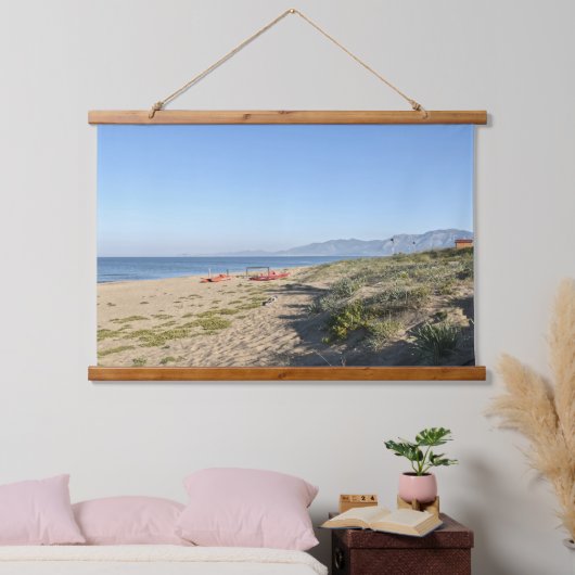 Leerer Strand Italien Wandteppich Mit Holzrahmen (Schlafzimmer)