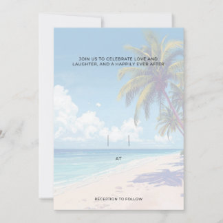 Leerer Strand Sommersonne Blaue Elegante Schöne Ho Einladung