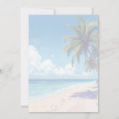 Leerer Strand Sommersonne Blaue Elegante Schöne Ho Einladung (Rückseite)