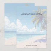 Leerer Strand Sommersonne Blaue Elegante Schöne Ho Einladung (Vorne/Hinten)