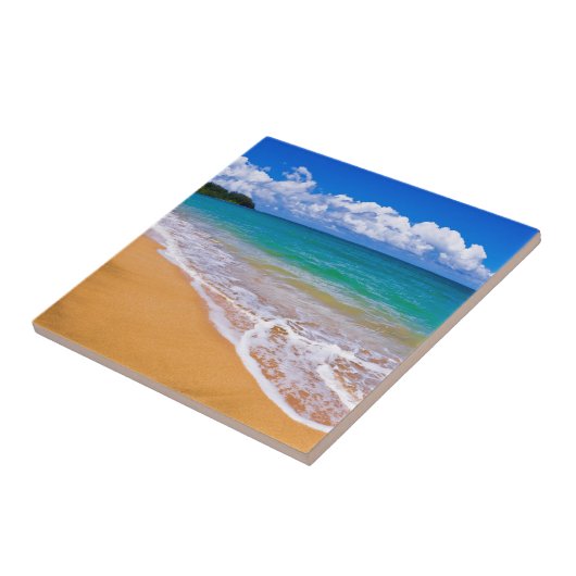 Leerer Strand und blaues Wasser Fliese (Seite)