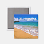 Leerer Strand und blaues Wasser Magnet (Vorderseite/Rückseite)