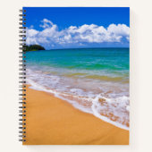 Leerer Strand und blaues Wasser Notizblock (Vorderseite)