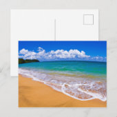 Leerer Strand und blaues Wasser Postkarte (Vorne/Hinten)