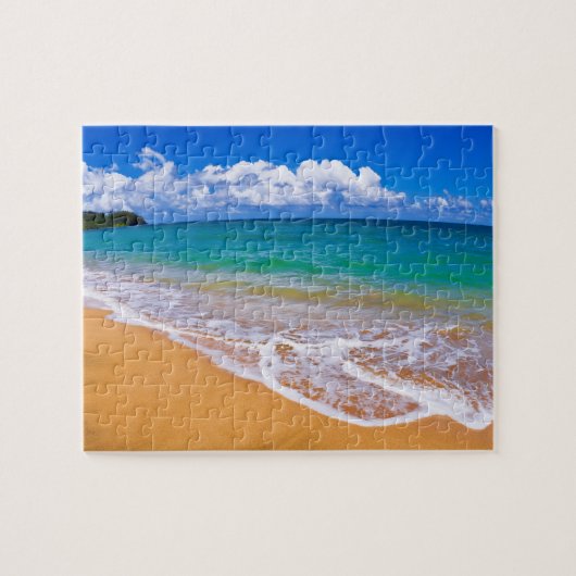 Leerer Strand und blaues Wasser Puzzle (Horizontal)