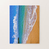 Leerer Strand und blaues Wasser Puzzle (Vertikal)