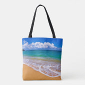 Leerer Strand und blaues Wasser Tasche (Rückseite)