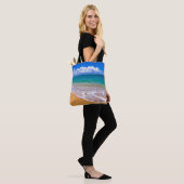 Leerer Strand und blaues Wasser Tasche (Am Model)