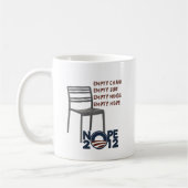 Leerer Stuhl, leerer Obama Kaffeetasse (Links)