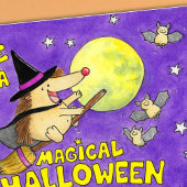 Leerer Süßer Halloween Igel Hexe Karte