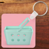 Leerer Warenkorb aus Kunststoff Schlüsselanhänger (Rückseite)