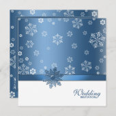 (Leerer) Winter-blaue u. weiße Schneeflocke lädt Einladung (Vorne/Hinten)