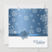 (Leerer) Winter-blaue u. weiße Schneeflocke lädt Einladung (Vorderseite)
