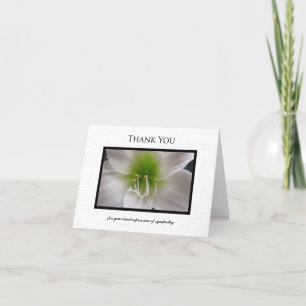 Leeres Beileid Danke Note Card - Amaryllis