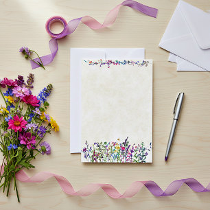 Leeres Budget Bunte Wildblumen Hochzeit  Einladung