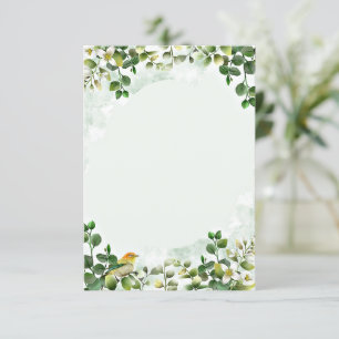 Leeres Budget Eukalyptus Grünzeug Hochzeit Einladung