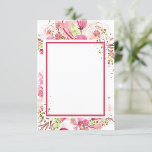 Leeres Budget Fantastische rosa florale Hochzeits- Einladung