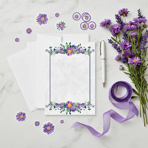 Leeres Budget Hochzeit lila Blumenrahmen Einladung