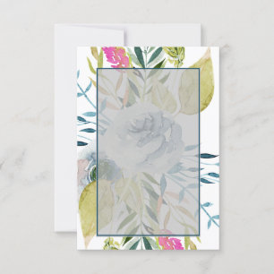 Leeres Budget Hochzeit mit blauer Wasserfarbe-Flor Einladung